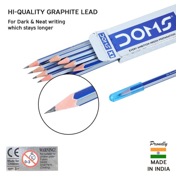 Doms X1 X-Tra Super Dark Graphite Pencils - Pack of 10 Box - Image 2
