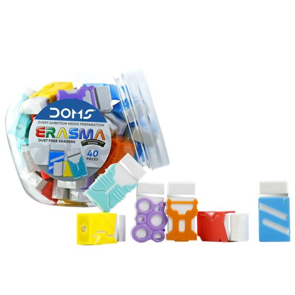 Doms Erasma Color Long Eraser Jar (40 pcs) - Image 2