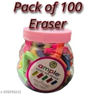 Ample small toy eraser Jar (100 Pcs)